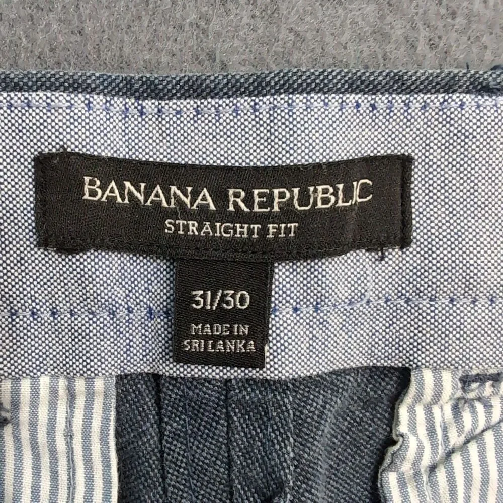 Banana Republic Men 31X30 (33X27) Blue Straight Fit Oxford Dress Pants